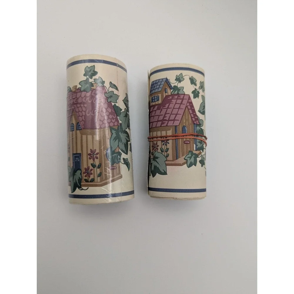 Vintage Country Cottage Birdhouse Ivy Pre‎ Pasted Wallpaper Border Pattern 0293